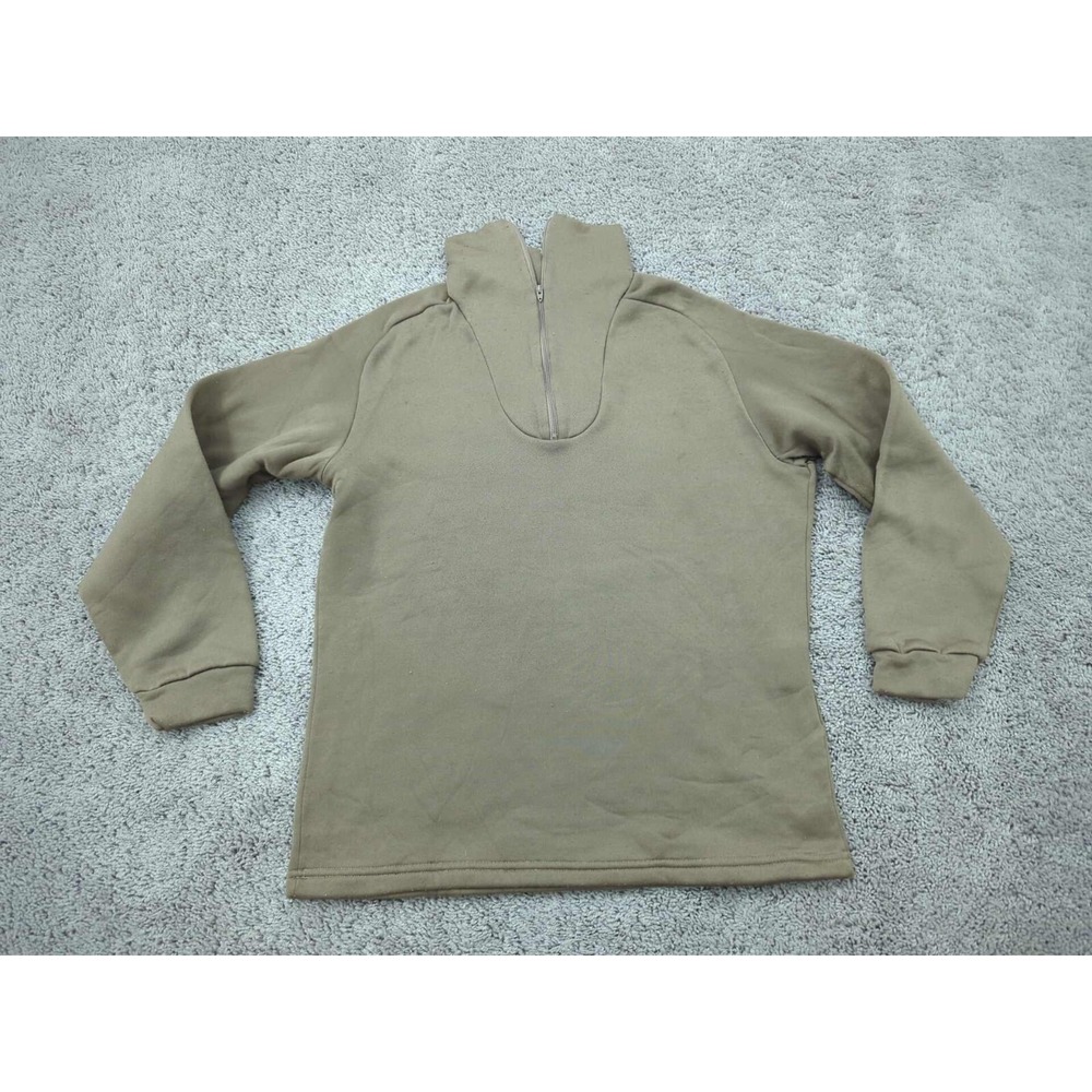Military Thermal Undershirt Mens Medium Brown Zip Collar Cold Weather